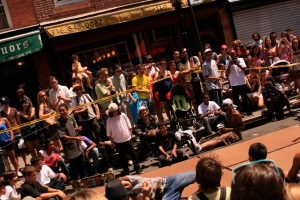 Brooklyn Skaters enjoying the Bastille Festival. Not very french, but very Brooklyn!