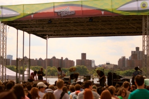 This was the first band that went on at the Williamsburg waterfront Pool Parties last weekend.