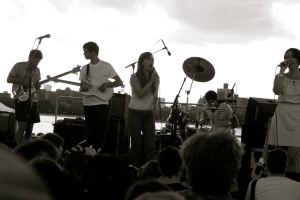 Dirty Projectors performing their hit song, Stillness is the Move at Pool Parties last weekend.